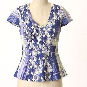 Plenty Tracy Reese Blueberry PatternPeplum Top